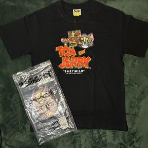 A Bathing Ape Baby Milo Tom & Jerry Graphic Short Sleeve Tee - Black